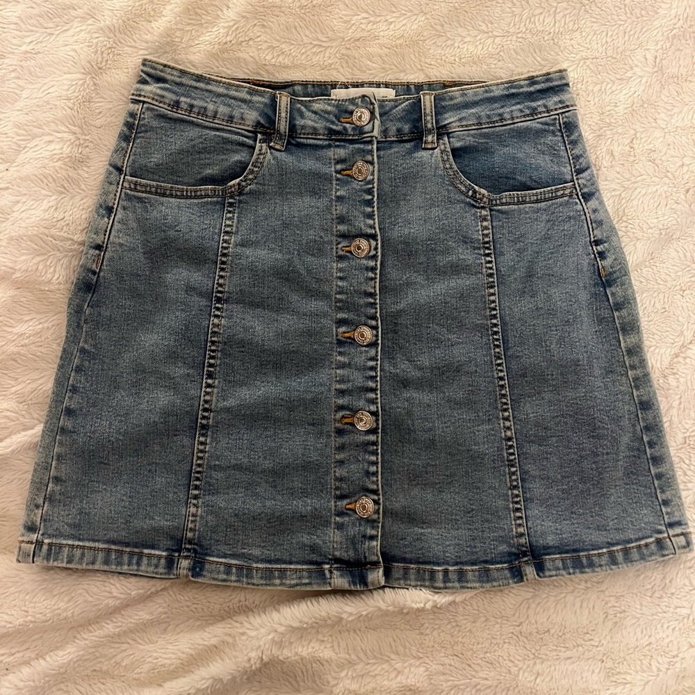 MANGO button up denim mini skirt
